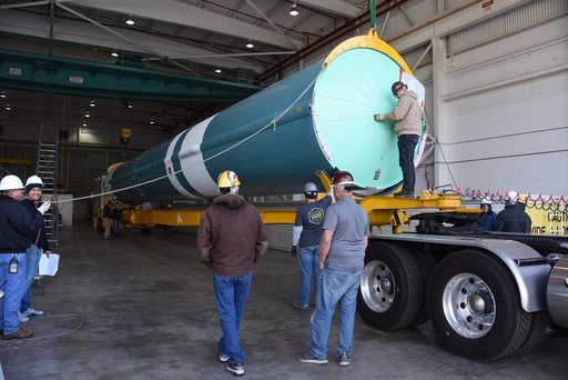 Delta II ICESat-2 Booster Offload onto Transporter