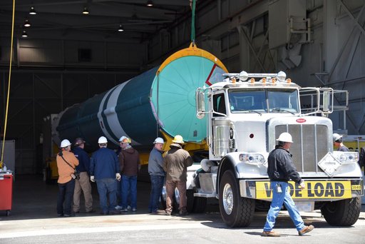 Delta II ICESat-2 Booster Offload onto Transporter