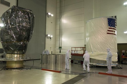 Delta II ICESat-2 Transport Can Installation and Lift to Transpo