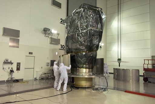 Delta II ICESat-2 Transport Can Installation and Lift to Transpo