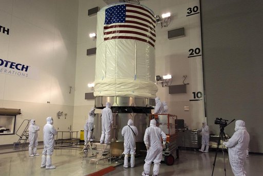Delta II ICESat-2 Transport Can Installation and Lift to Transpo