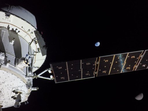 Flight Day 13: Earth, Array, and Moon