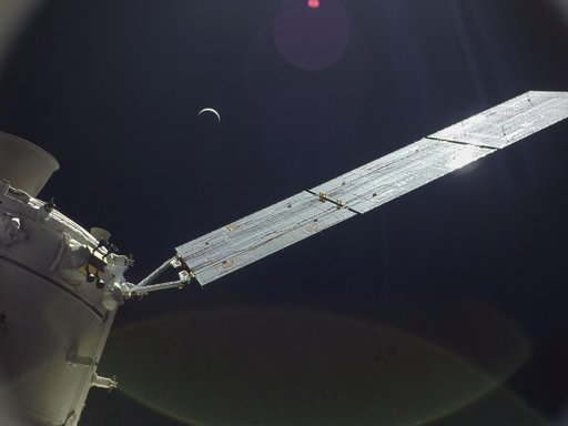 Flight Day 22: Orion and Crescent Earth