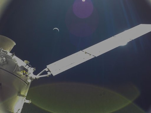 Flight Day 22: Orion and Crescent Earth