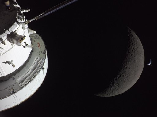Orion, the Moon, Earth
