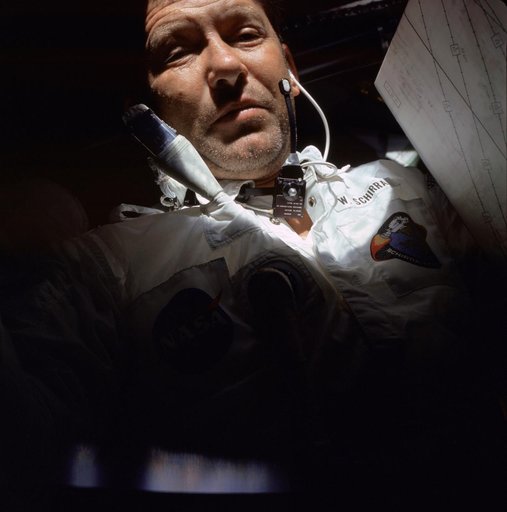 Prime crew photographed during Apollo 7 mission