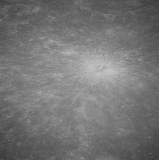 Brightly-rayed crater on the farside of the moon near the subsolar point