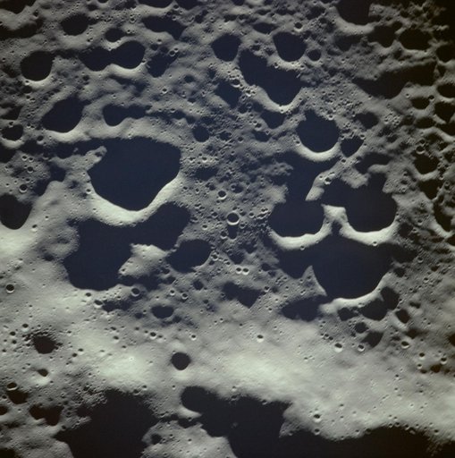 Apollo 8 Mission image,Moon, farside near terminator