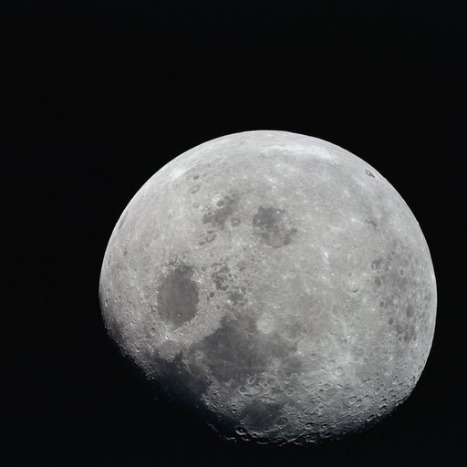 Photograph of nearly full moon taken from Apollo 8