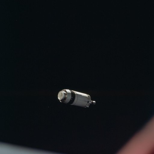 View of the Saturn V third stage from which the Apollo 8 has separated