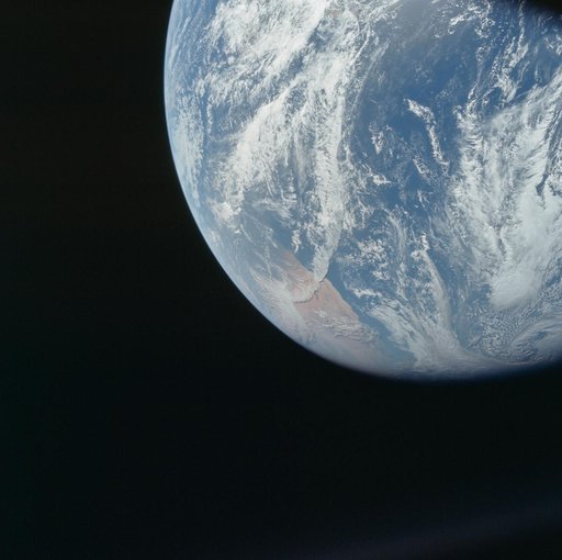 Both sides of the Atlantic Ocean are visible from Apollo 8 spacecraft
