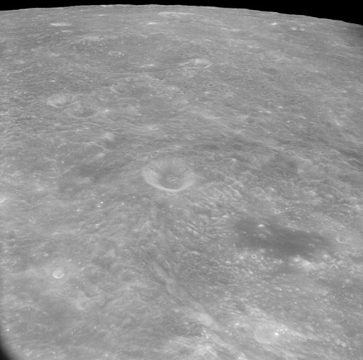 Oblique view of lunar surface taken from Apollo 8 spacecraft