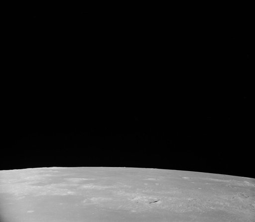 Oblique view of the lunar surface taken from Apollo 8 spacecraft