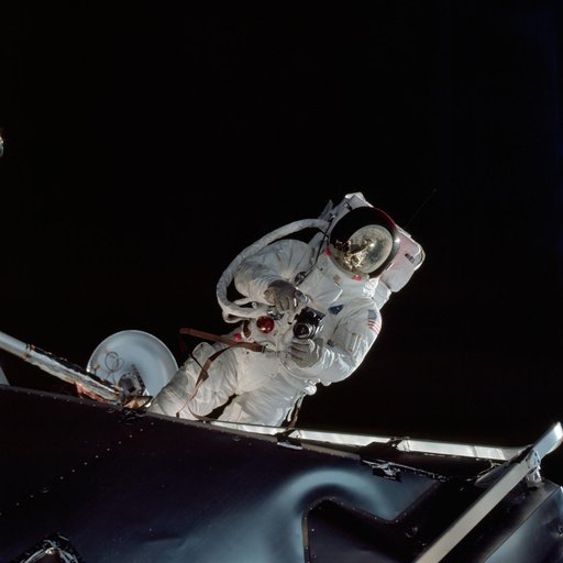Apollo 9 Mission image - Astronaut Russell L. Schweickart, lunar module pilot, during EVA