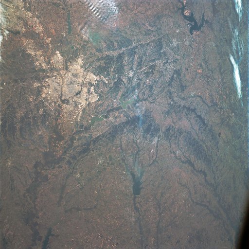 Dallas-Ft. Worth, Sherman, Denison, Red River, Lake Taxoma from Apollo 9