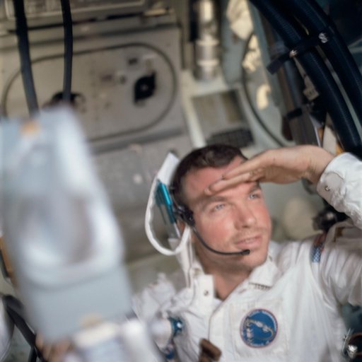Apollo 9 Mission image - Scott in CM cabin