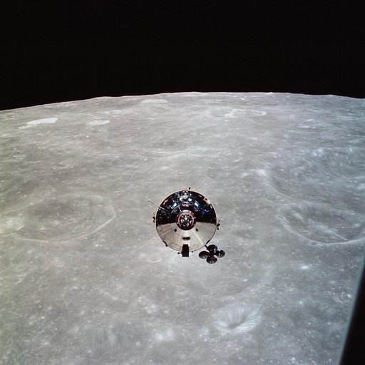 Apollo 10 Command/Service Modules seen from Lunar Module after separation