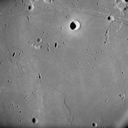 Apollo 10 photograph shows Sea of Tranquility near Apollo Landing Site 2