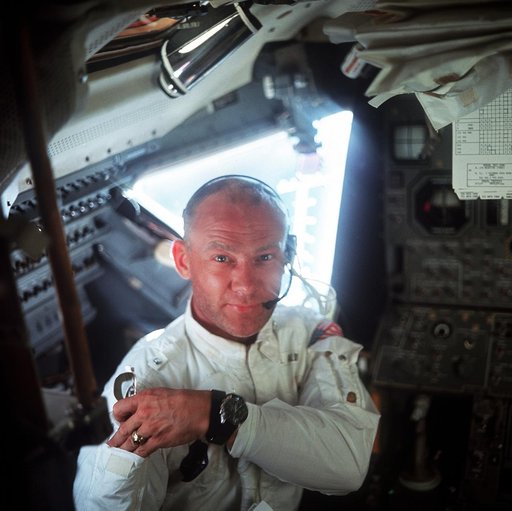 View of Astronaut Edwin Aldrin Jr. in Lunar Module