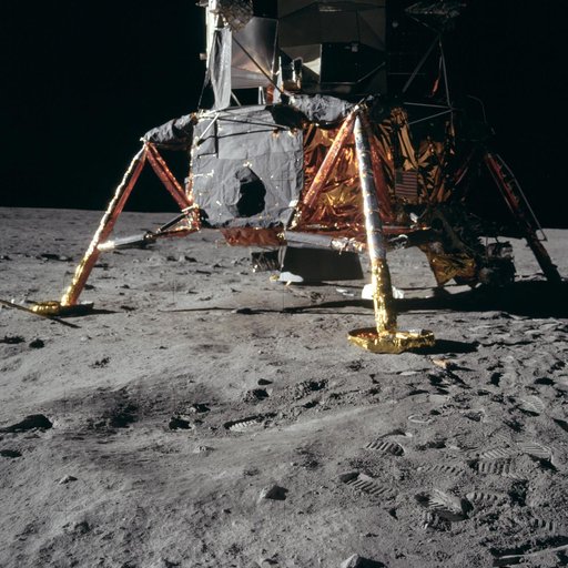 Apollo 11 Mission image -  Lunar surface and Lunar Module