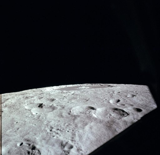 Apollo 12 Mission image - High oblique view of Craters 285,287 and Tsiolkovski