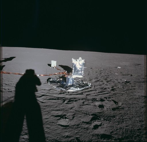 Apollo 12 Mission image - View of part of the deployed Apollo Lunar Surface Experiment Package (ALSEP)