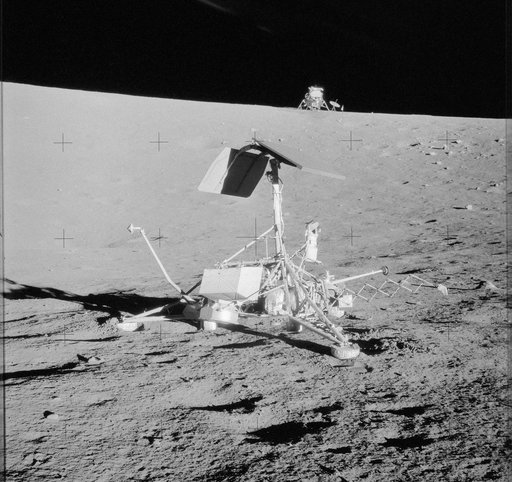 Apollo 12 Mission image - View of the Surveyor III craft,which landed April 19,1967
