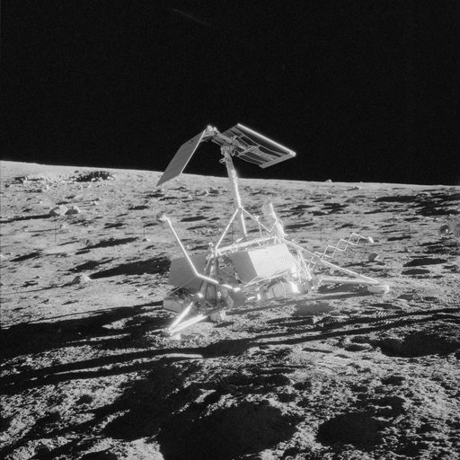 View of Surveyor III in its crater