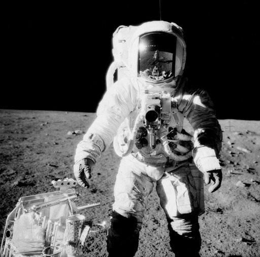 Apollo 12 Mission image  - Astronaut Alan L. Bean with the Hand Tool Kit