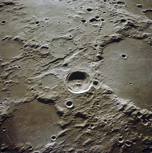 Oblique view looking toward southeast shows highland area crater Ptolemaeus