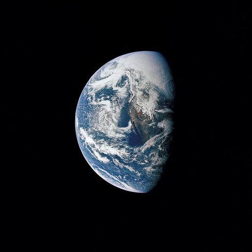 Photograph of Earth taken from Apollo 13 spacecraft during transearth journey