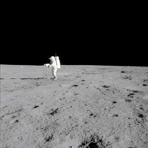 Apollo 14 Mission image - View of Astronaut Mitchell with a TV camera facing north.