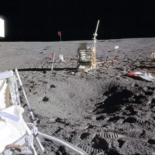 Components of the ALSEP deployed during Apollo 14 first EVA