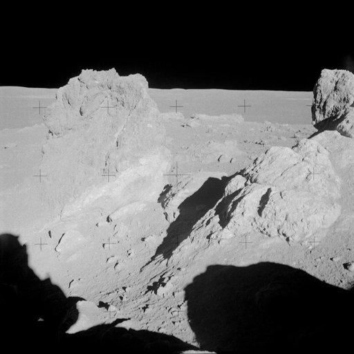 Apollo 14 Mission image - View of several boulders.