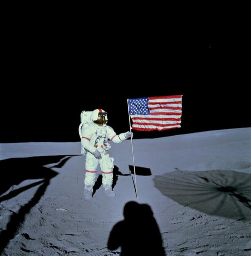 Astronaut Alan Shepard during Apollo 14 EVA on the moon