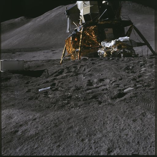 Apollo 15 Mission image - Lunar Module (LM) and Lunar Roving Vehicle (LRV)