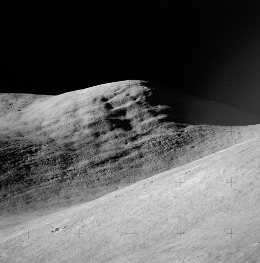 Telephoto lens view of Silver Spur in the Hadley Delta region from Apollo 15