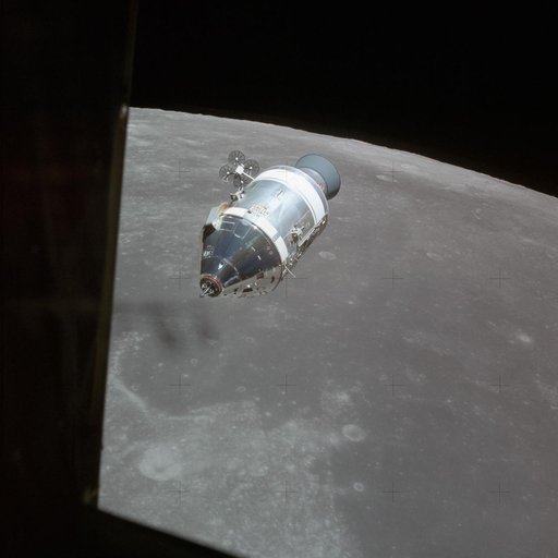 Apollo 15 Mission image - View of the Command Service Module (CSM) viewed from the Lunar Module (LM)