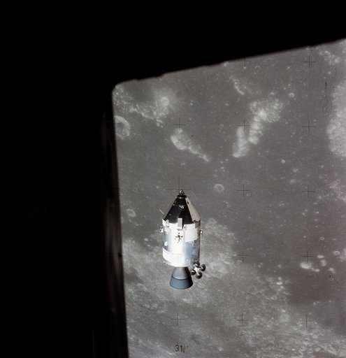 View of the Apollo 15 Command/Service Module in lunar orbit