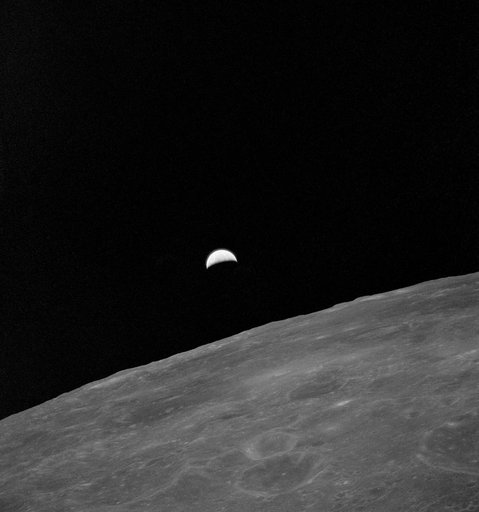Apollo 15 Mission image - Ultraviolet (UV) Photo of the Lunar Horizon and the Earth