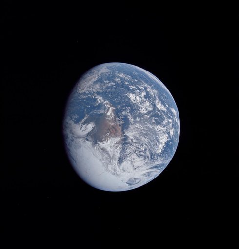 Apollo 16 view of the earth from translunar injection