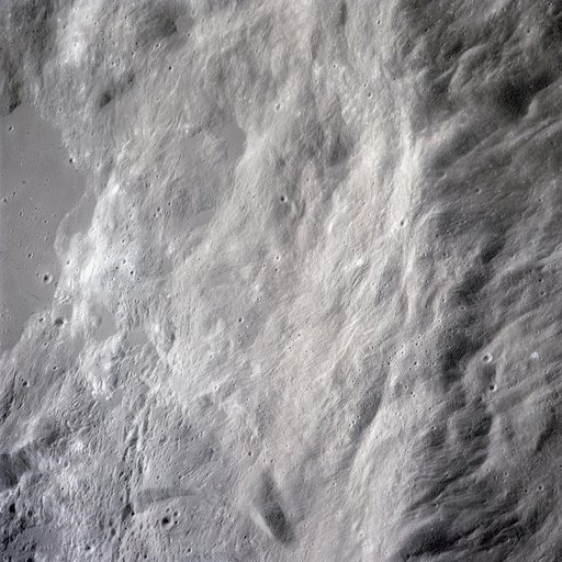 Apollo 16 Mission image - View of the north rim of the King Crater.