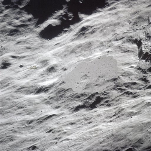 Apollo 16 Mission image - Partly filled crater north of King.