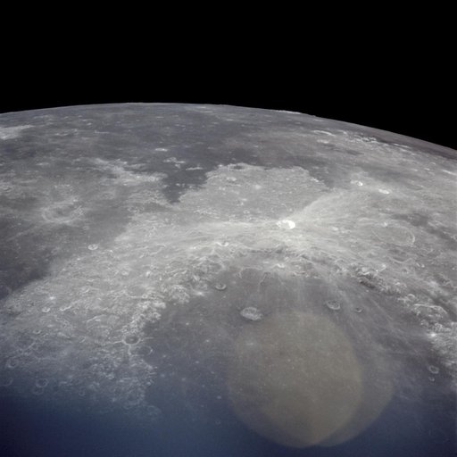 Apollo 16 Mission image - View of the Seas of Serenity, Crisis and Tranquility.