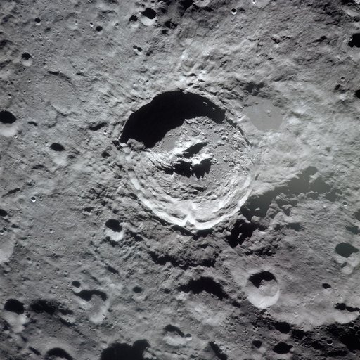 Apollo 16 Mission Image - Post-TEI view of the King Crater near latitude 5.5N, longitude 120.5E.
