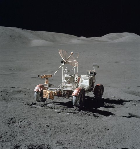 View of the Lunar Roving Vehicle in its final parking space