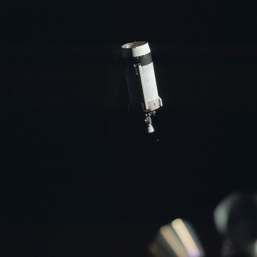 View of the expended Saturn IVB stage after transposition/docking
