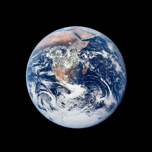 View of the Earth seen by the Apollo 17 crew traveling toward the moon
