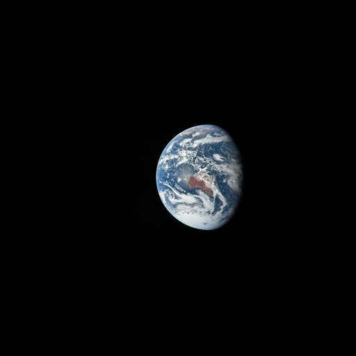 View of the Earth seen by the Apollo 17 crew traveling toward the moon