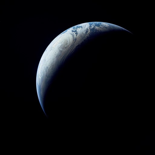 Brazil, Atlantic Ocean, Africa & Antarctica seen from Apollo 4